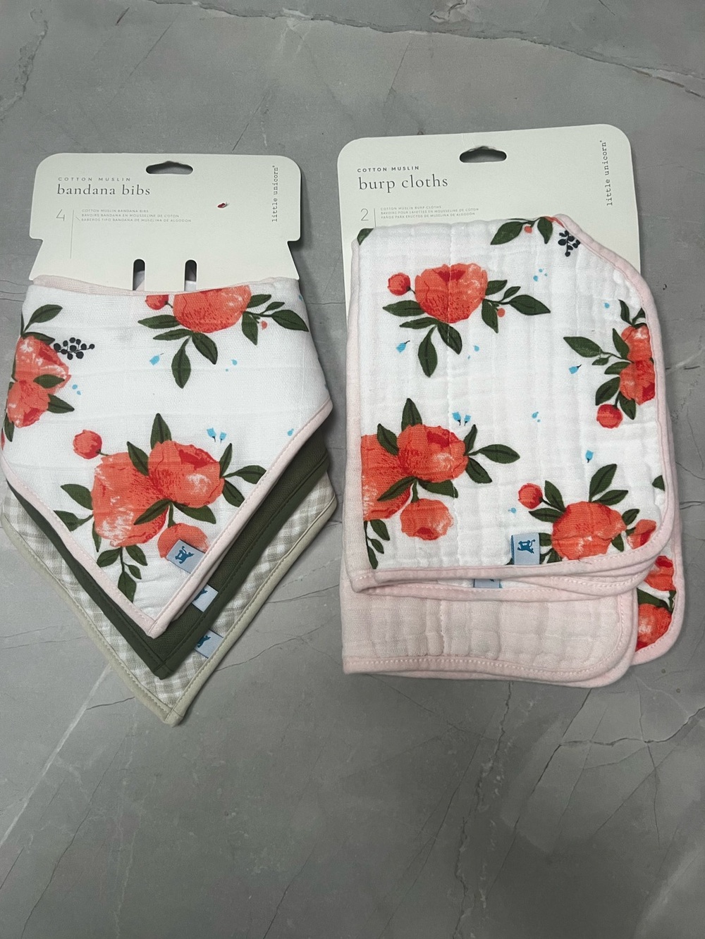 Little Unicorn Cotton Bandana Bibs and Burp Cloths